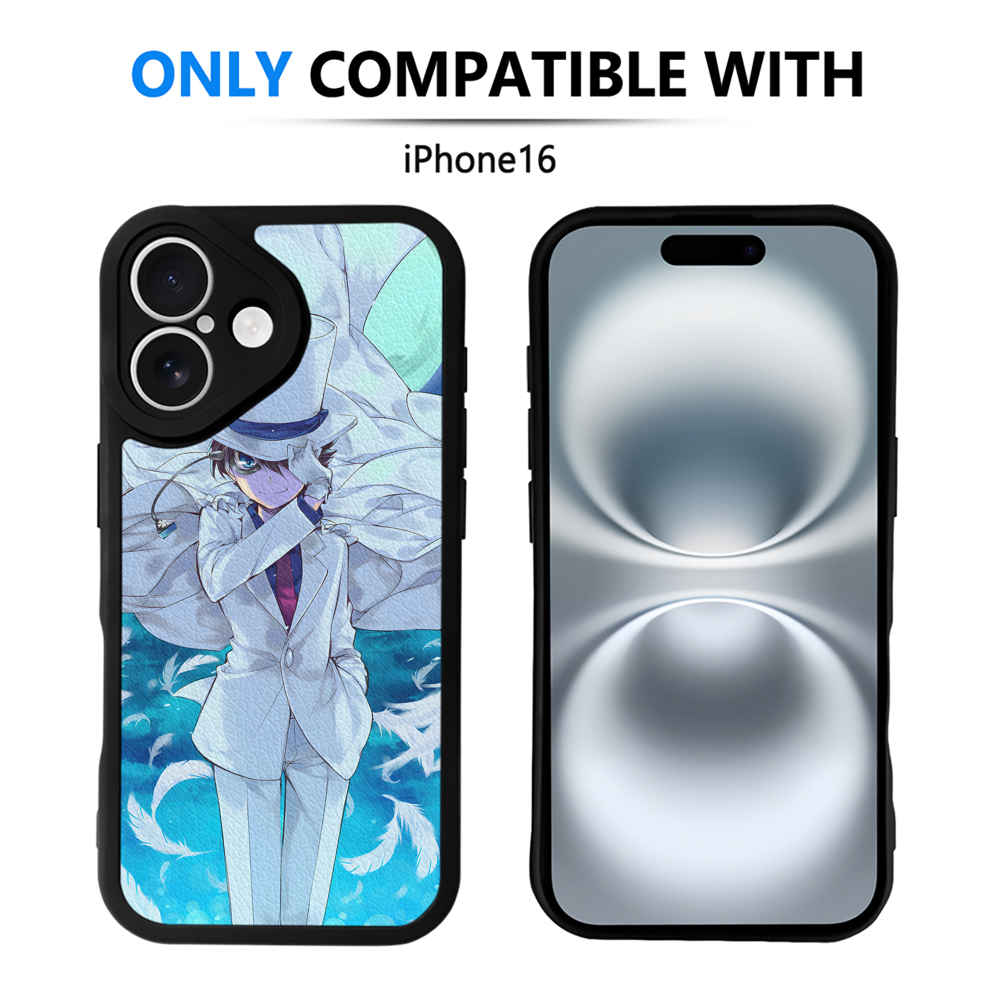 （画像用） 名探偵コナン Detective Conan 【iPhone 16シリーズ対応】シリコンスマホケース（レザー調） 材質：シリコン
